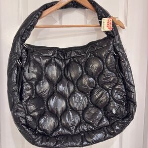 NWT. Free People Surplus Shine Bag - Black